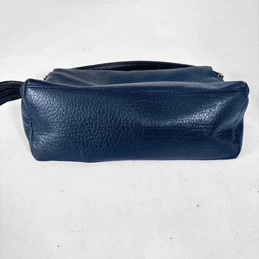 Kate Spade Cobble Hill Little Minka Navy Blue‎ Pebbled Leather Satchel Bag